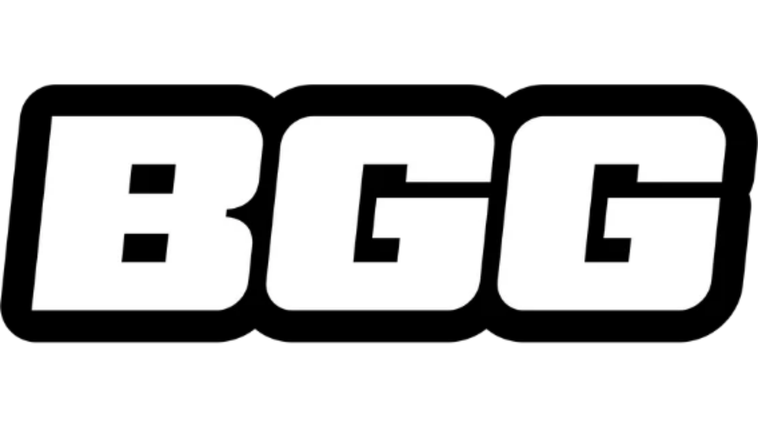 Large white stylized “BEE” lettering on a black background