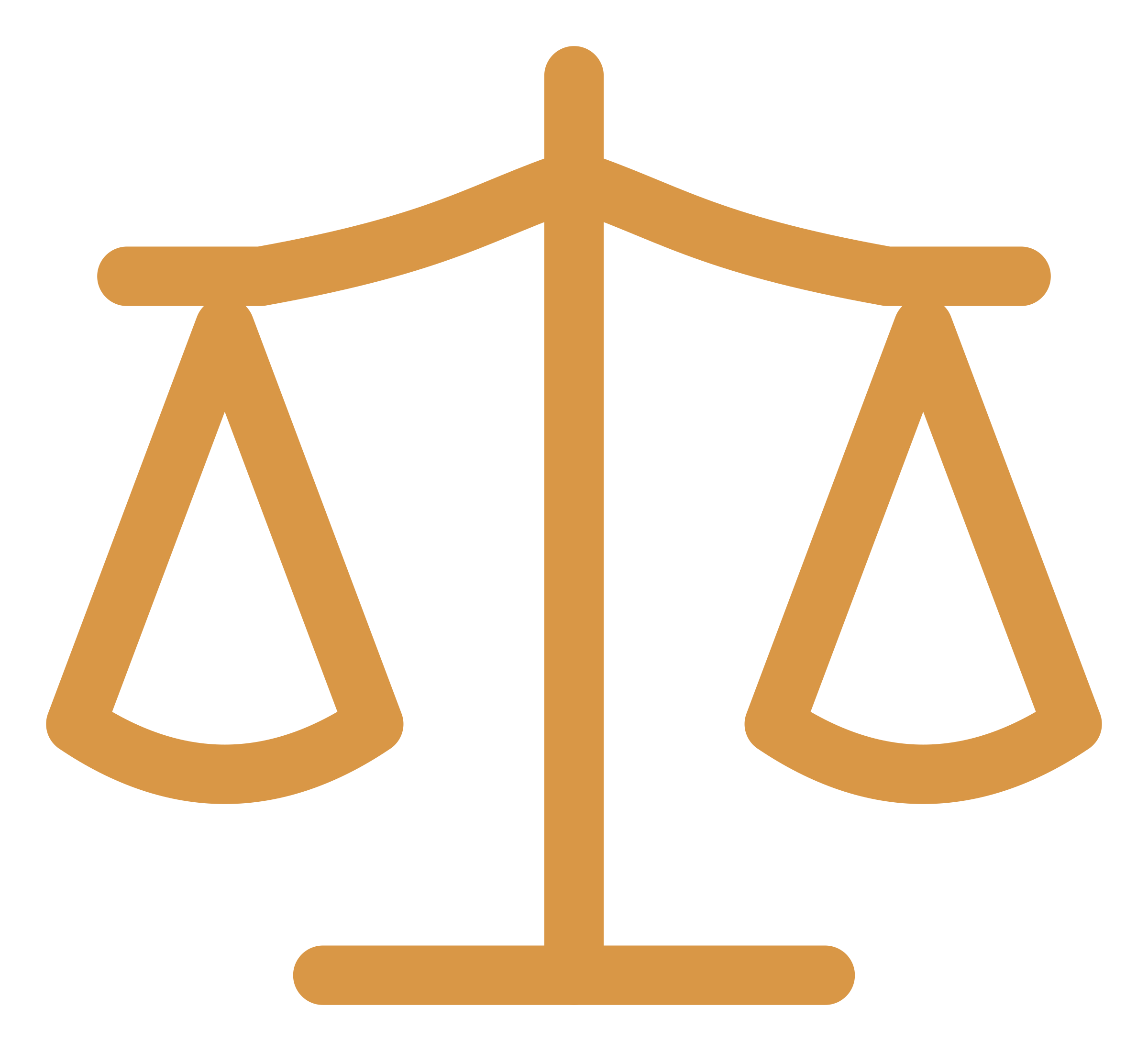 Une balance de justice stylisée de couleur or.