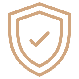 Bouclier avec une coche au centre, symbole de sécurité ou de protection