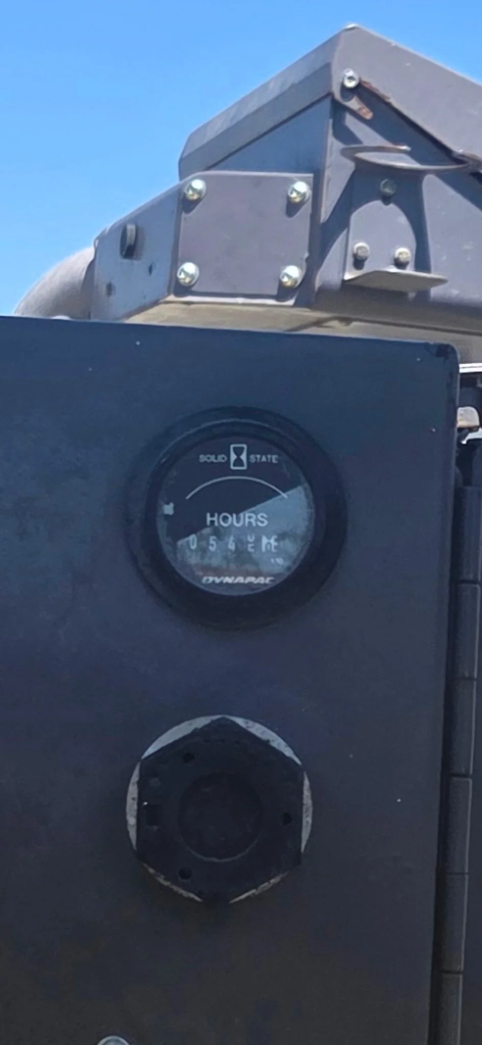 2017 Dynapac F1000T asphalt paver, close-up of equipment hour meter.