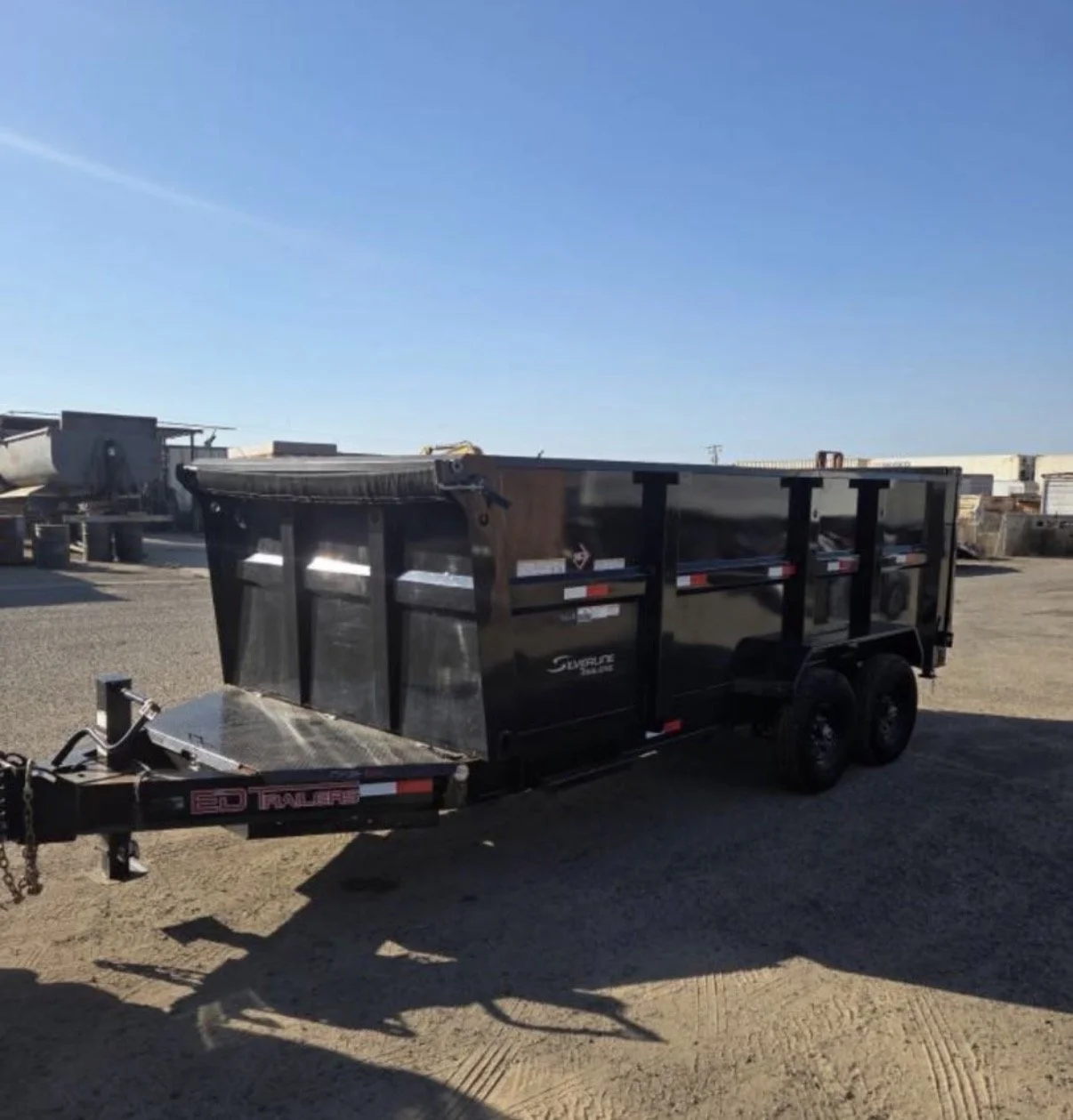 2026 ED dump trailer, angled exterior view of trailer body and frame.