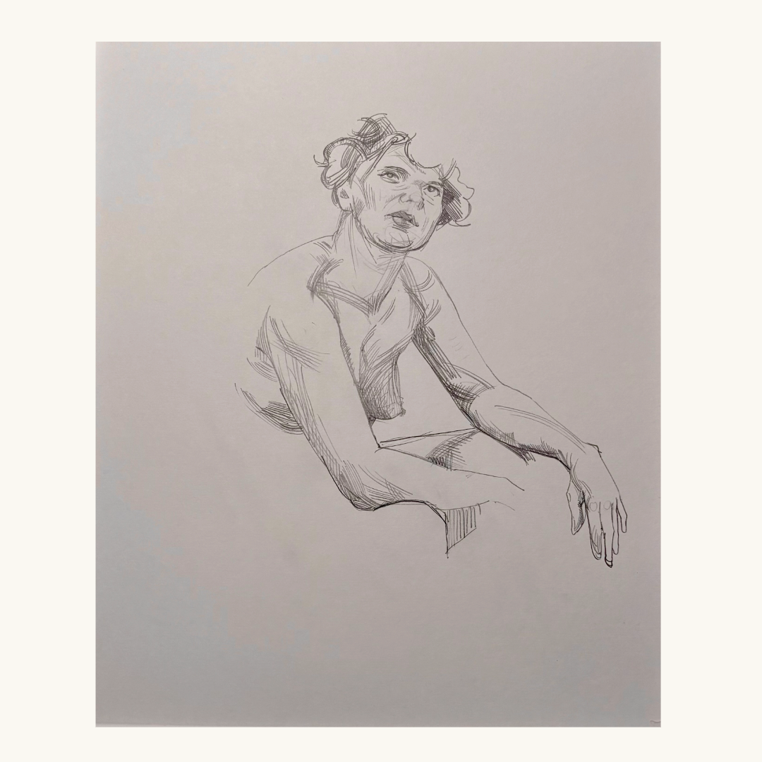 'Upward Gaze' Pencil Drawing