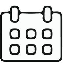 Calendar icon showing a grid of days.