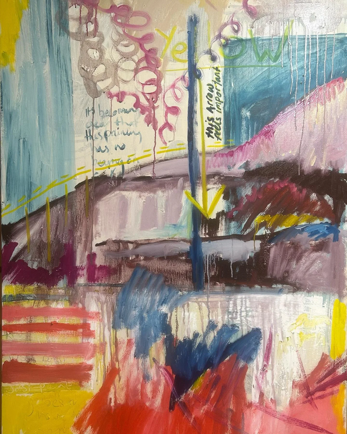 Taking advantage of the not as cold as Iceland vibes in London, first painting of 2024 inspired by the volcanos, mountains, magma and magic of #iceland #getyourrocksoffhoney #magma #geographyiscool again