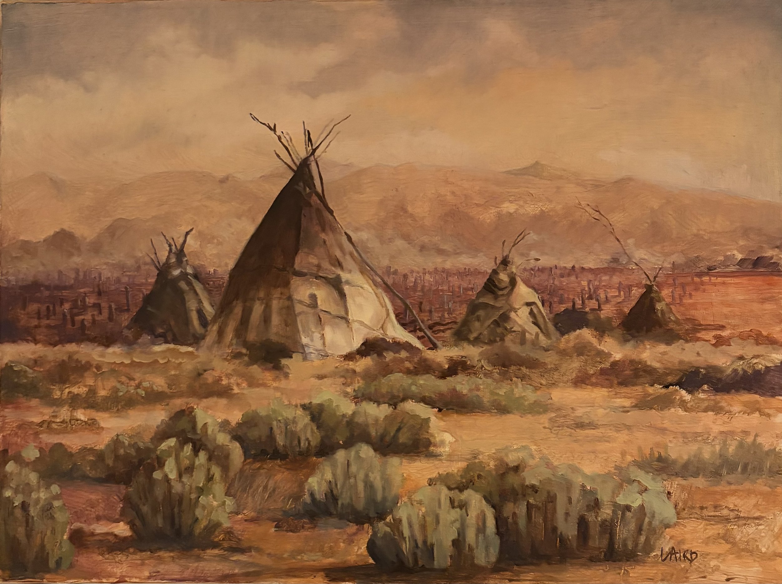 Volcanoes of the Desert I 12x16 Oil on canvas