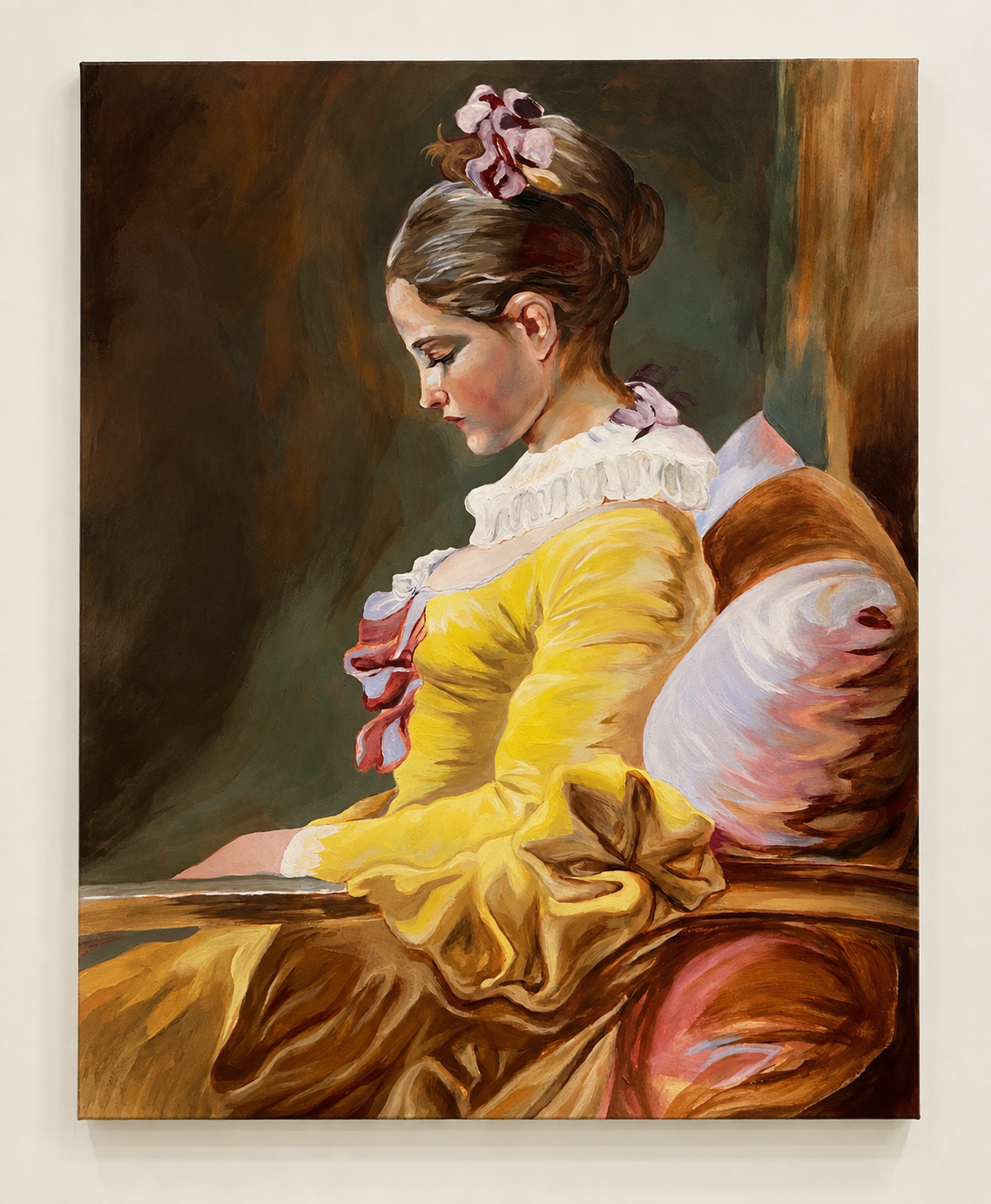 Young Girl Reading / 18"x24" / acrylic on paper 