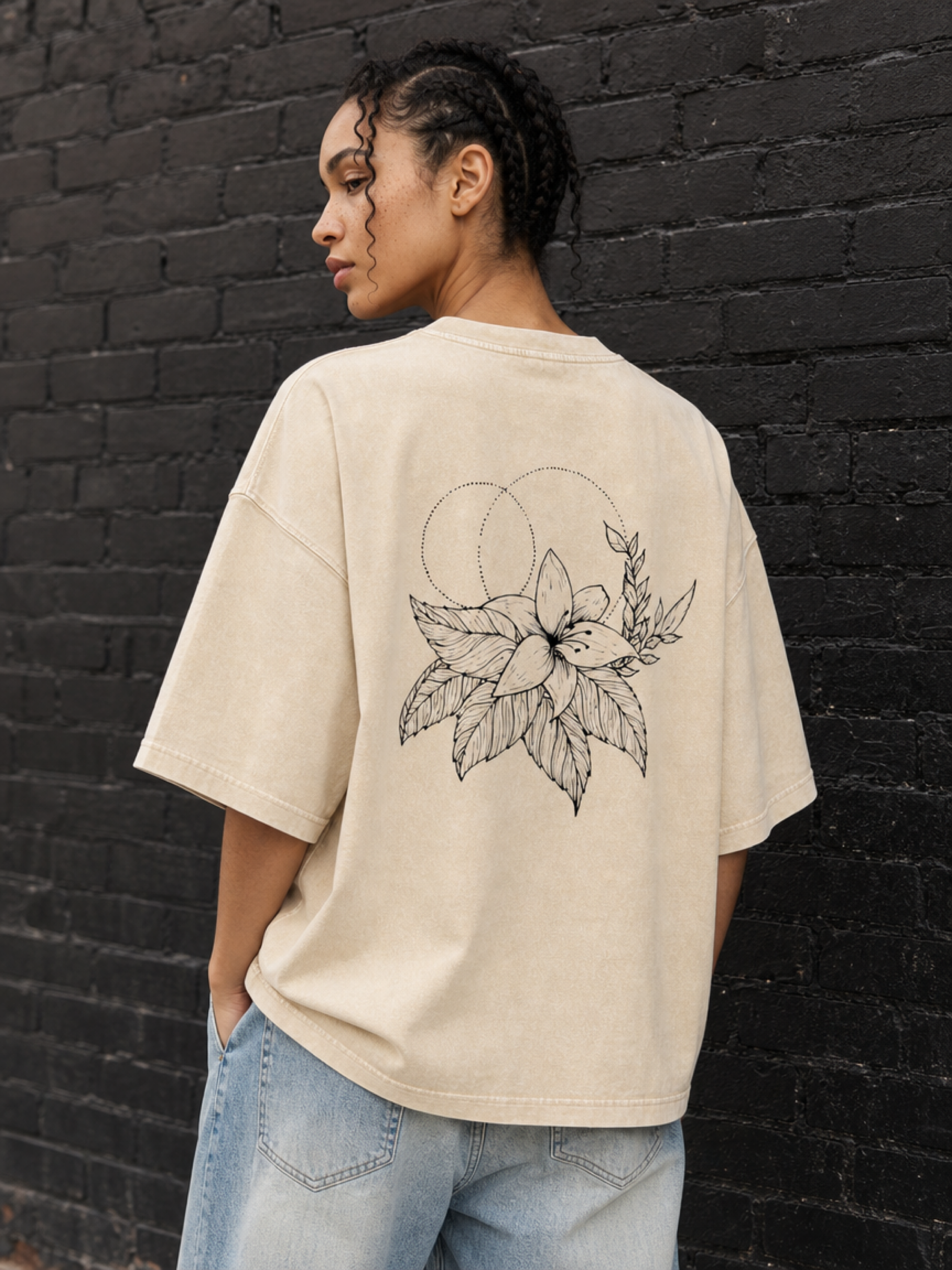 Lily Design Mineral Wash Boxy Cotton T-Shirt