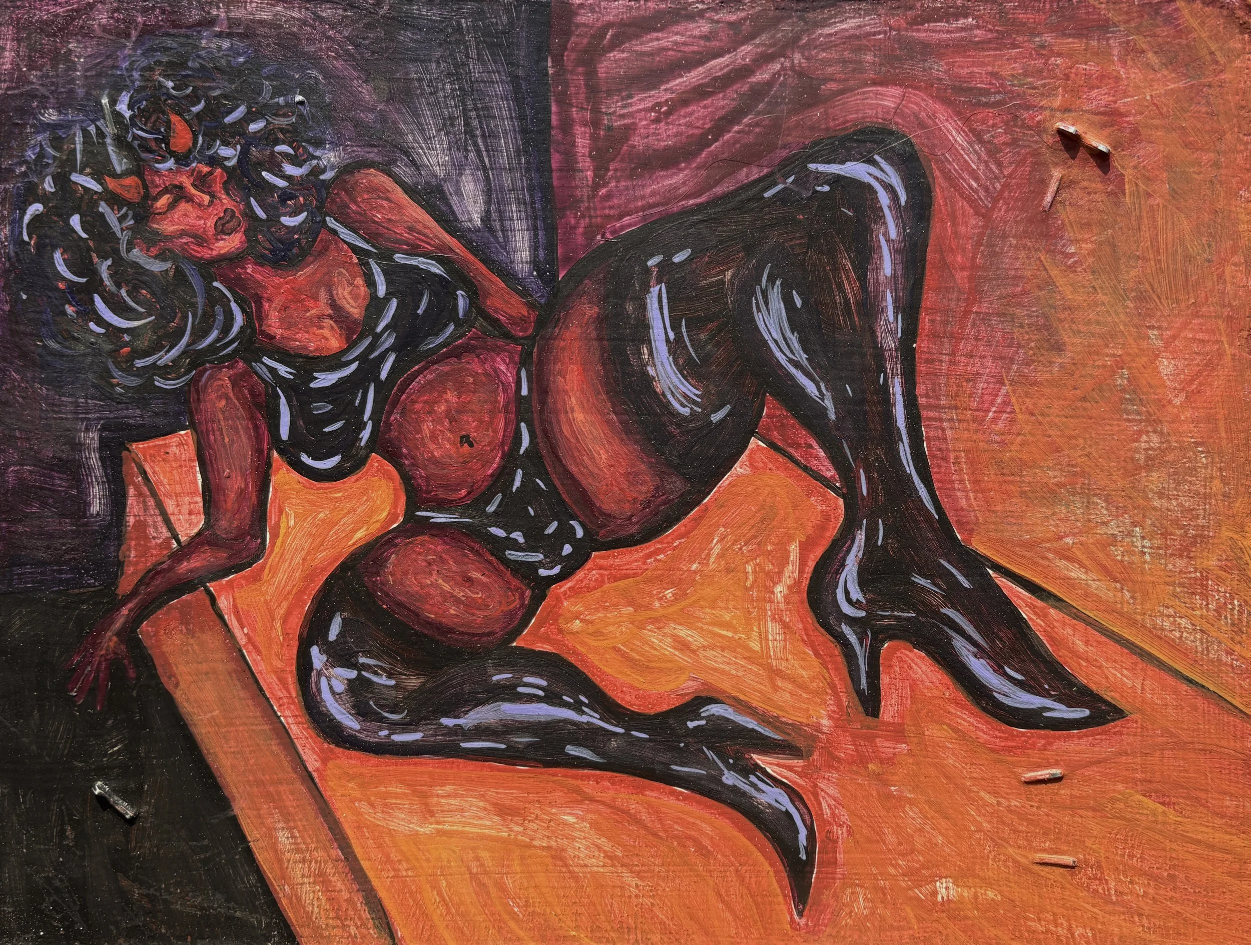 In heat, 2024
Egg tempera on masonite panel
8in x 11in
