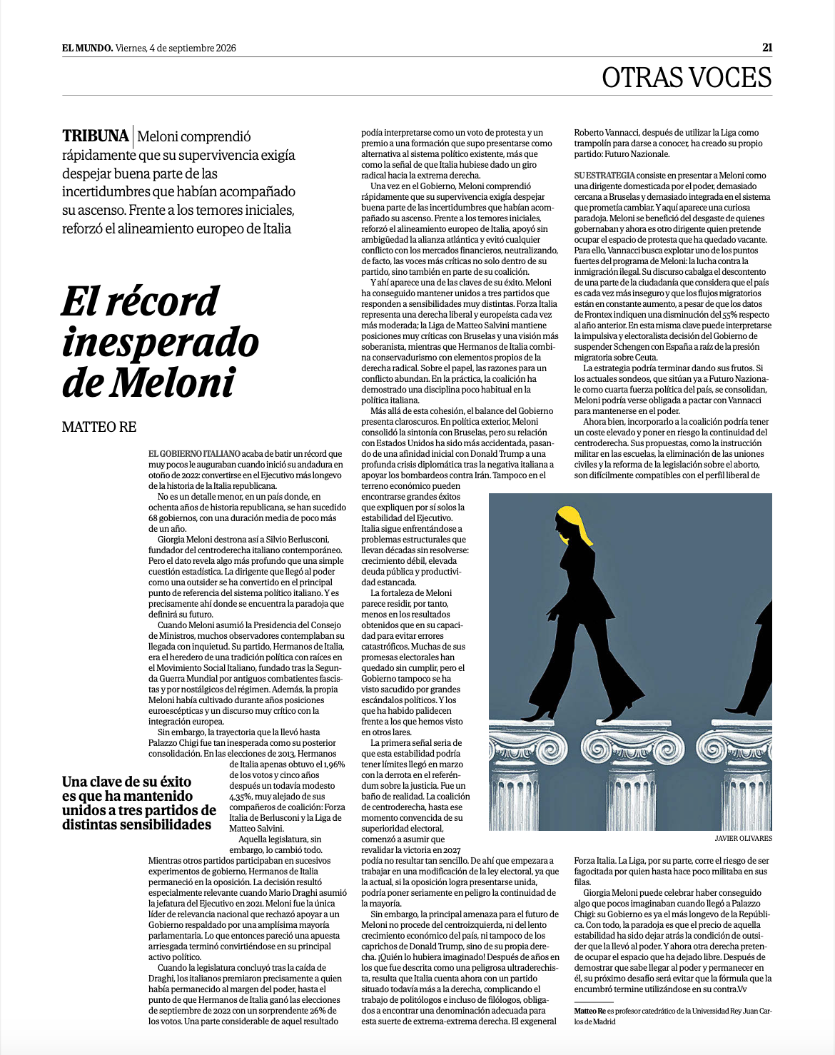 El récord inesperado de Meloni (El Mundo)