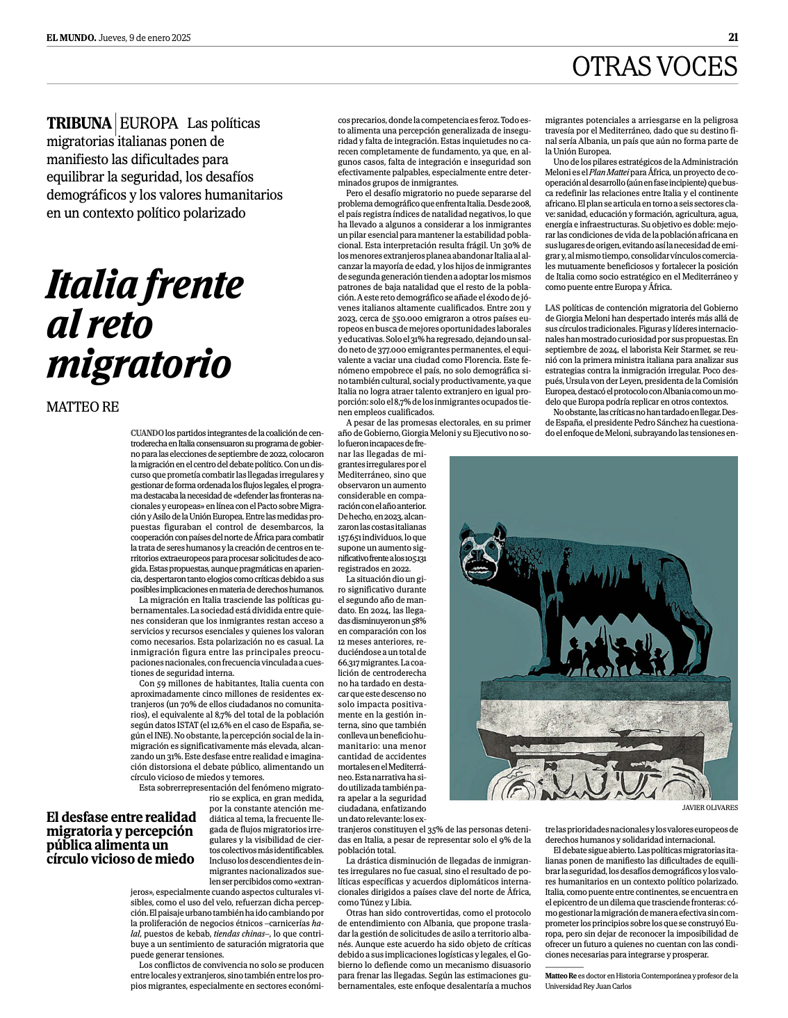 Italia frente al reto migratorio (El Mundo)