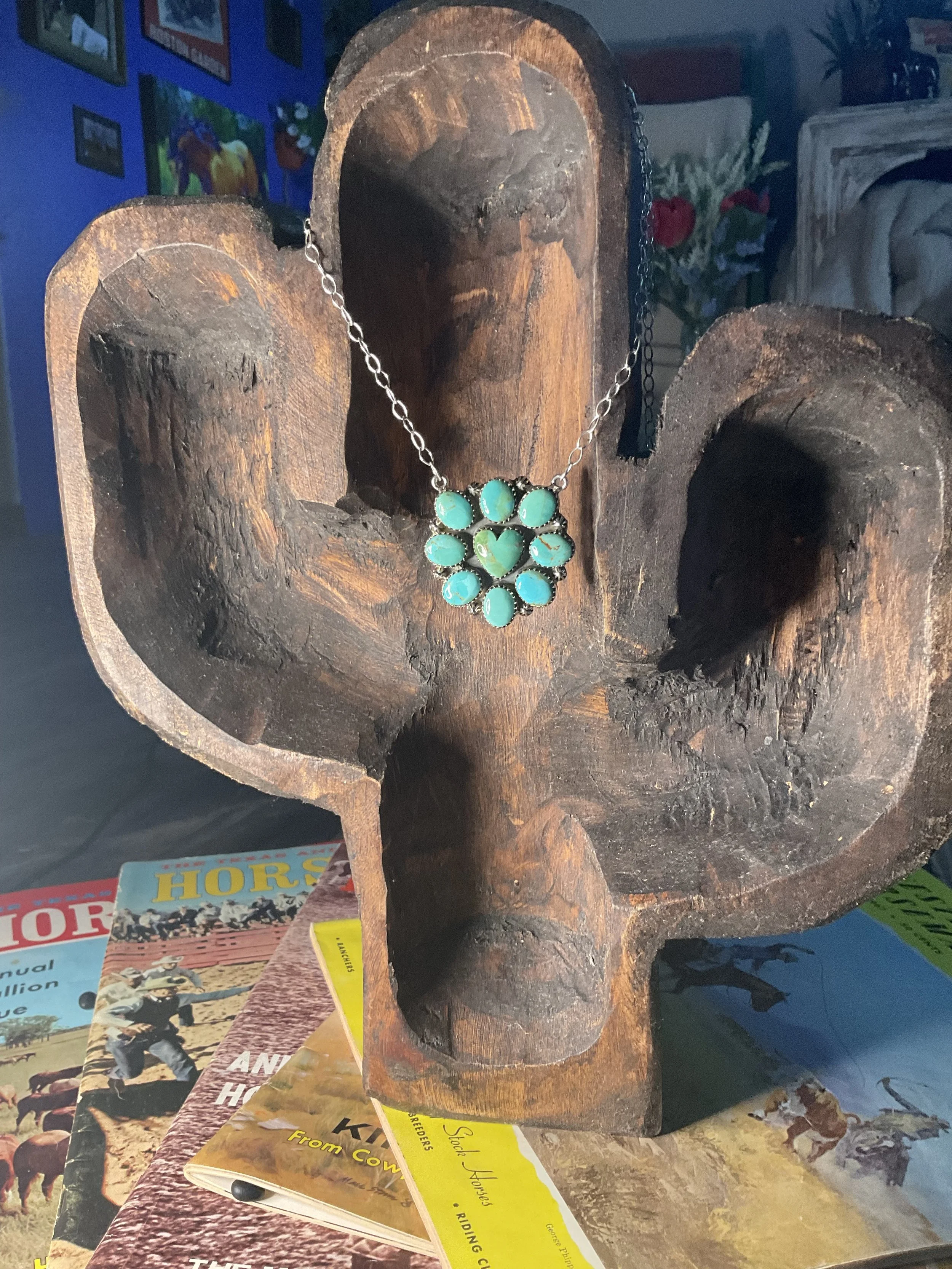 Darlin’ Turquoise Cluster Necklace🐆🩵
