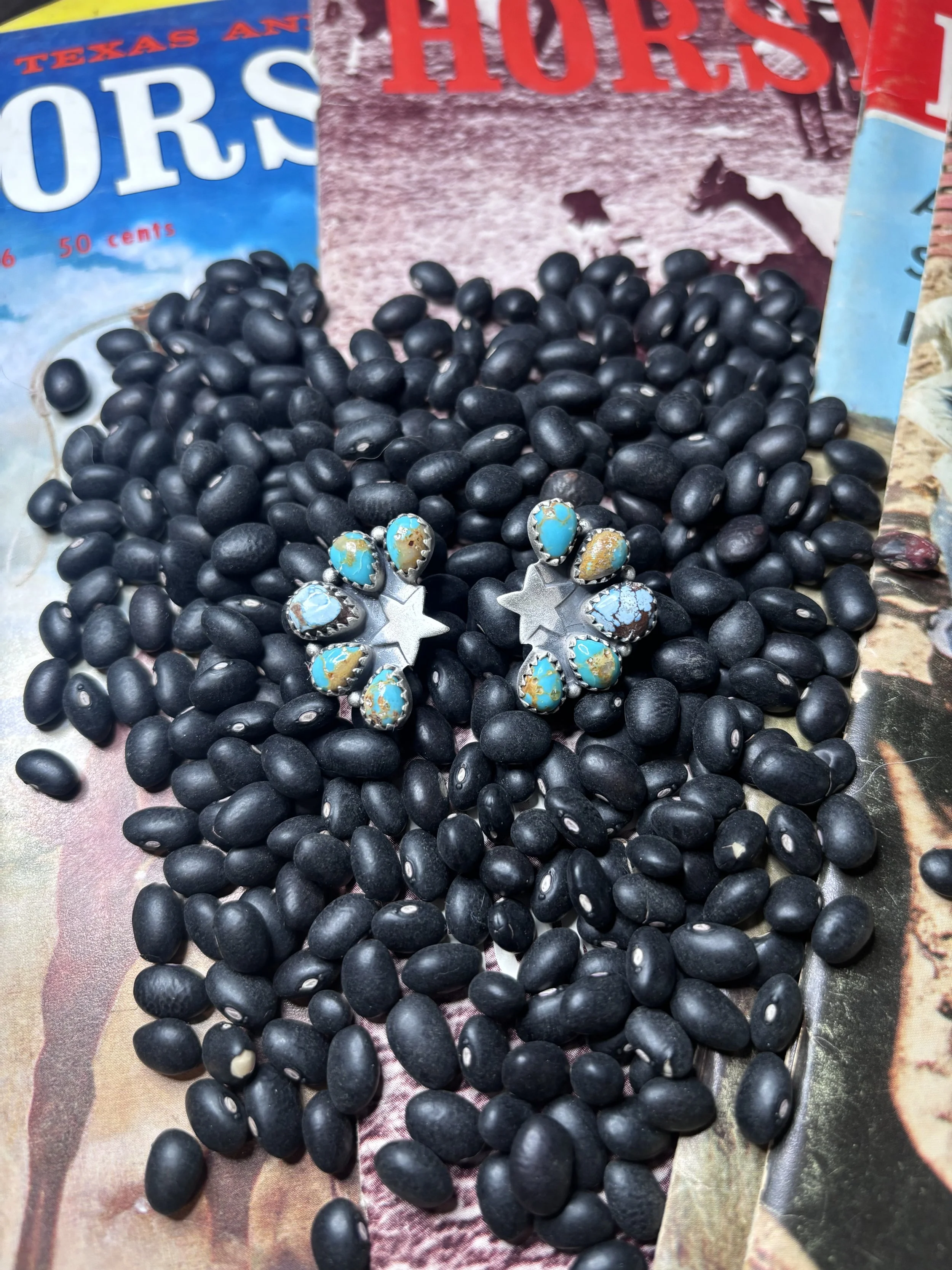 Lone Star Turquoise Cluster Earrings ⭐️🩵