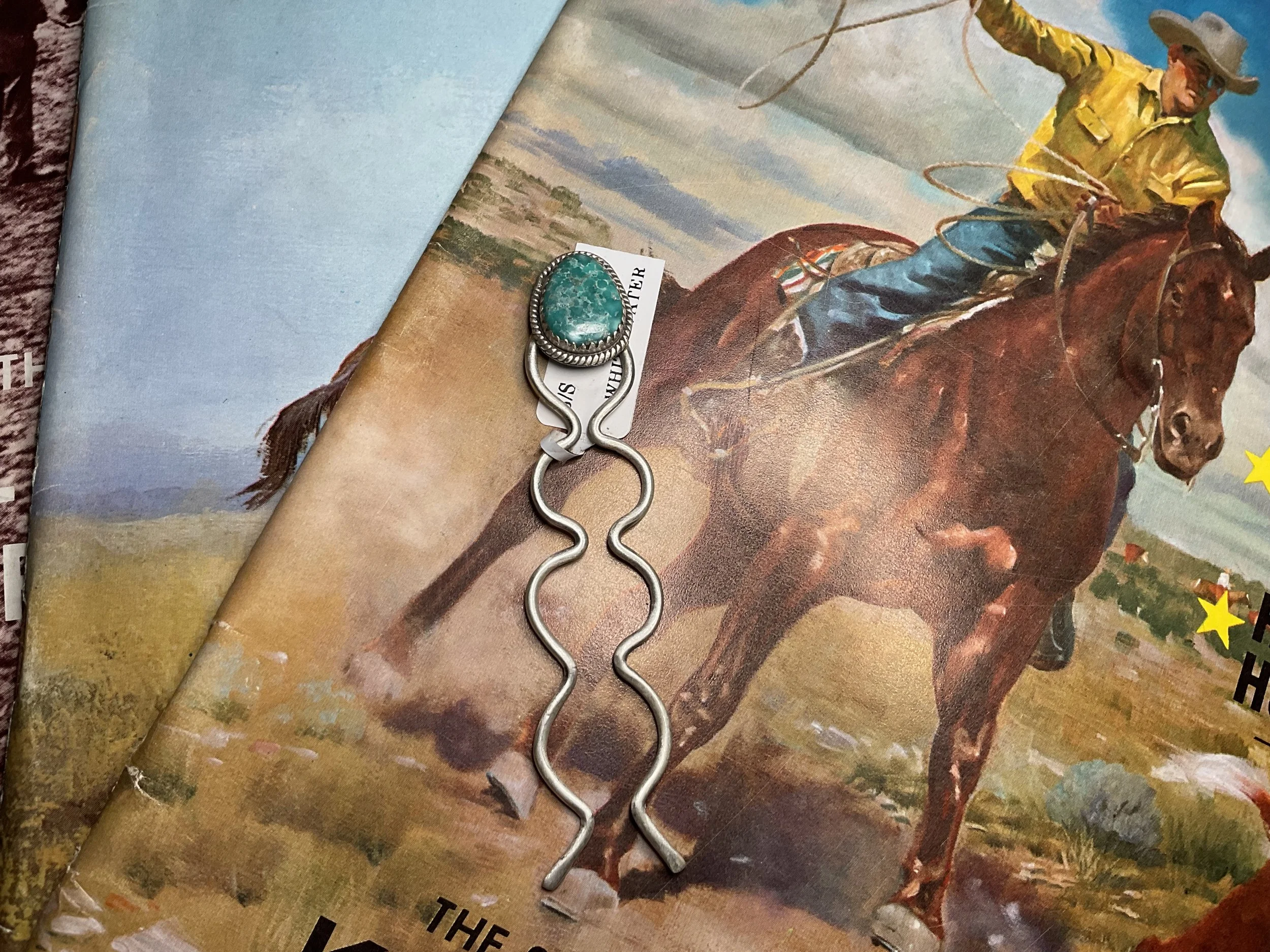 Turquoise Rodeo Loop Hair Pin🦓💙