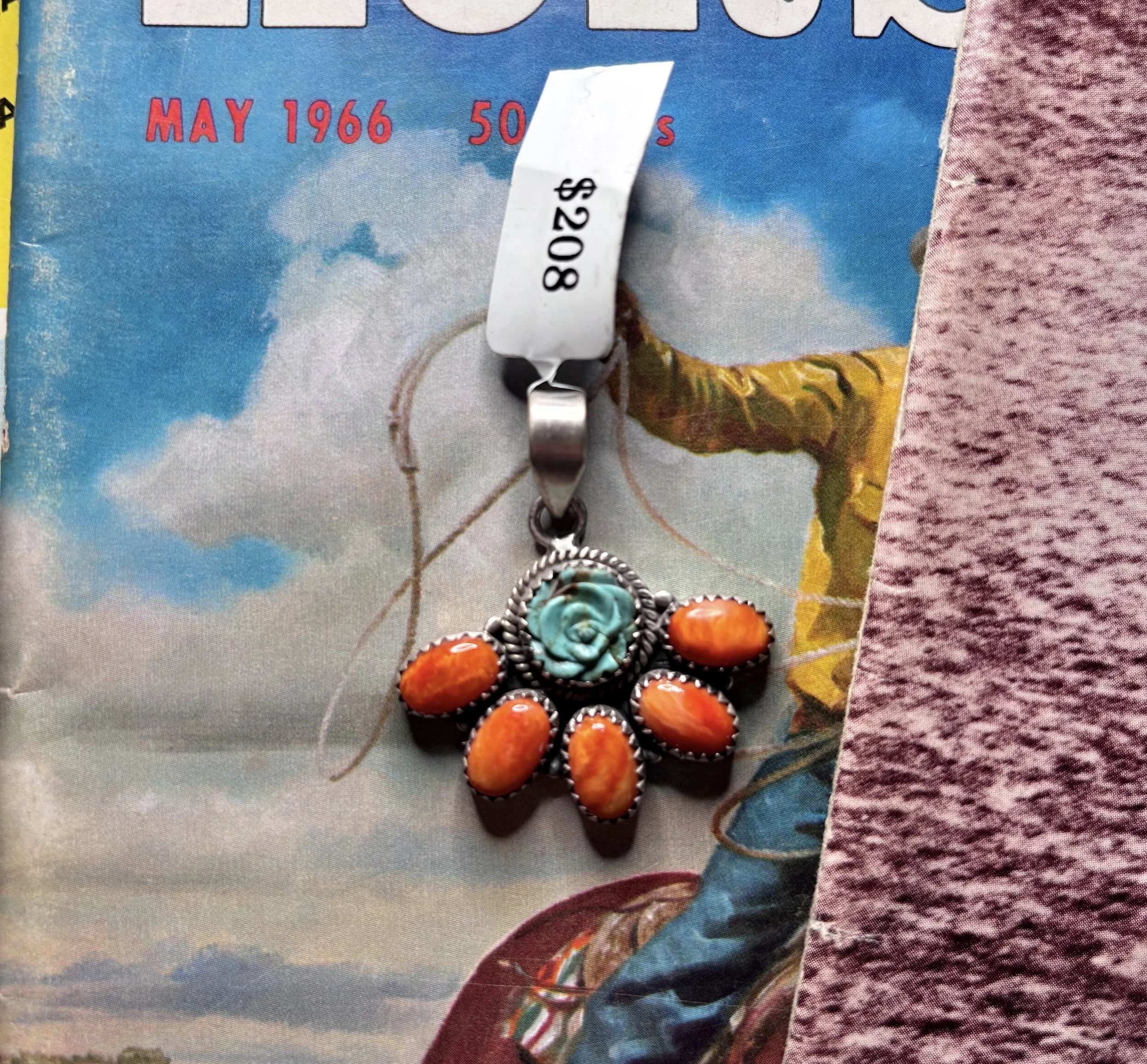 THE PAINTED DESERT BLOOM PENDANT🧡🩵🌵