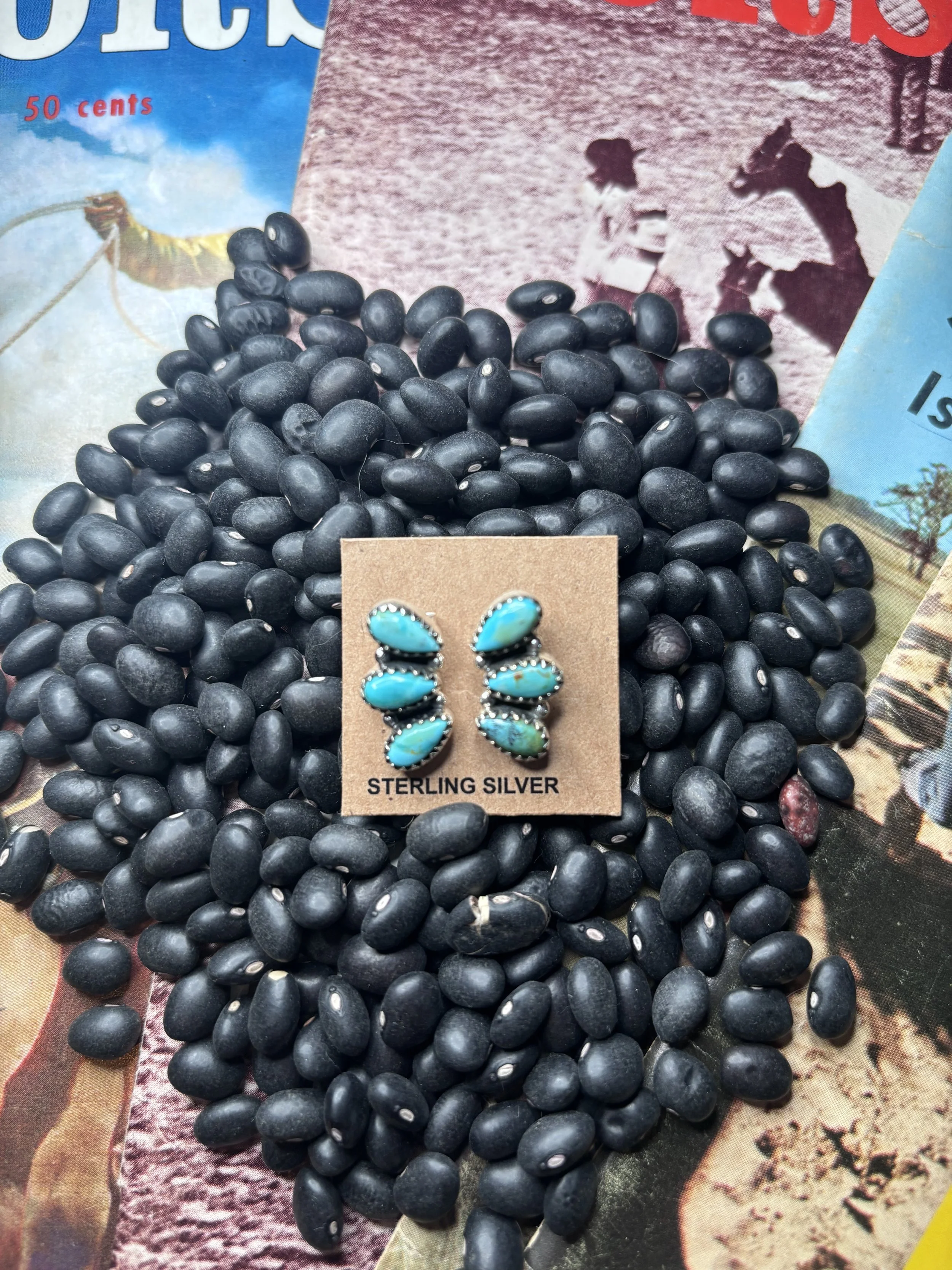 Turquoise Triple Threat Studs 🩵🤠
