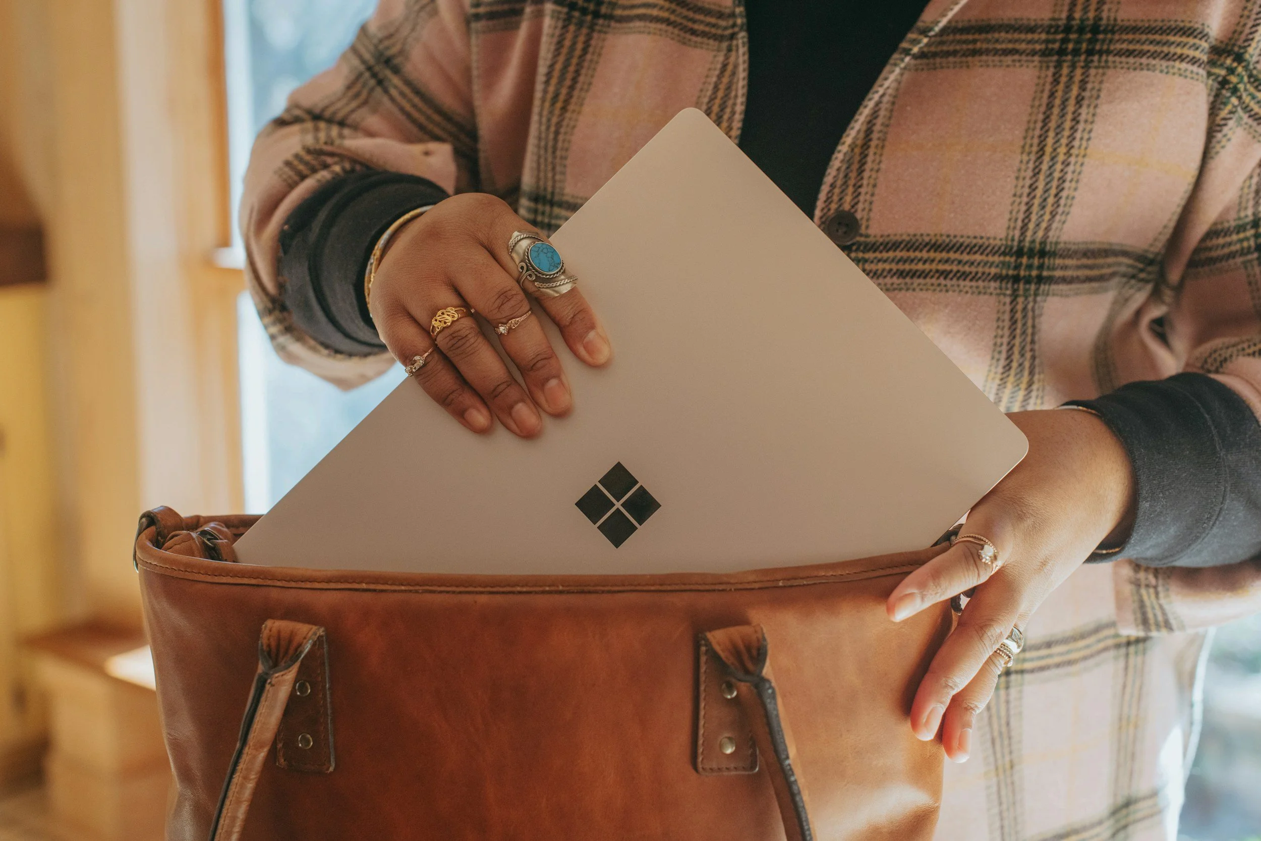 Laptop bag ready for a day at the office.