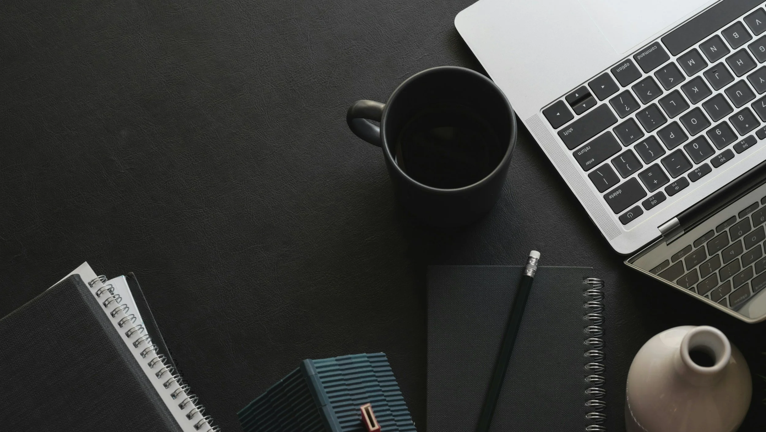 A workspace with office essentials.