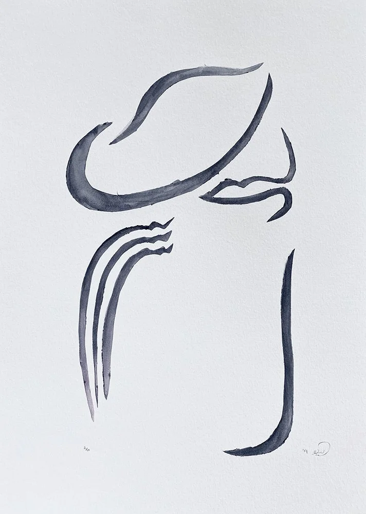 "Elle in Calligraphy" | 12" x 18" | 2019