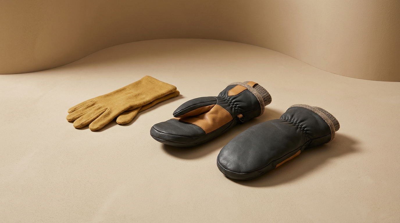 Leather Ski Mittens
