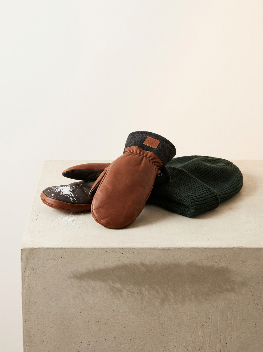 Leather Ski Mittens