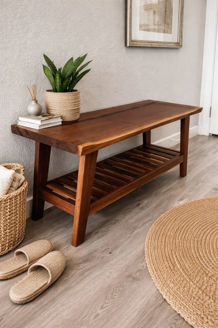 Walnut Shoe Bench