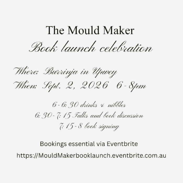 The Mould Maker book launch celebration, 2 September 2026