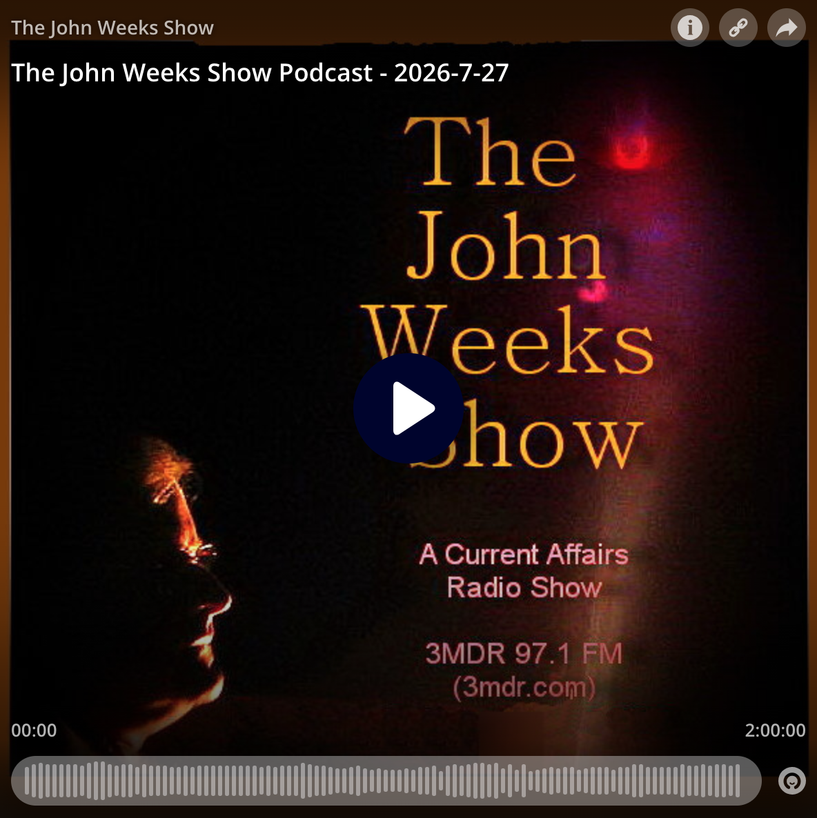 The John Weeks Show Podcast, Program 74, The John Weeks Show is a two-hour radio program. Simply move to the time of 0:13:41 to hear this in-depth Interview with Tami Lou Castillo, Author of ‘The Mould Maker’. 27 July 2026. 