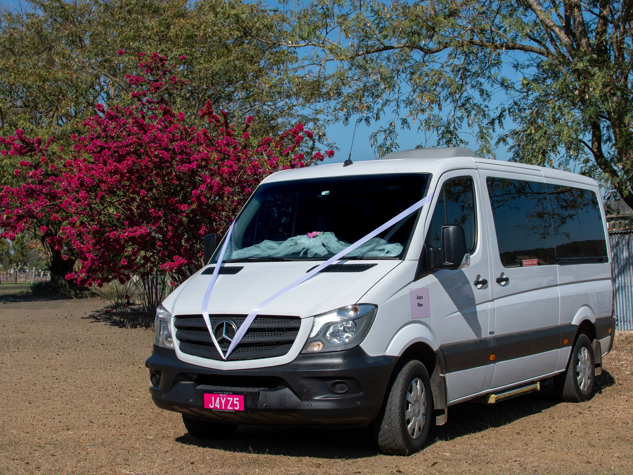 Luxury van decorated for a wedding