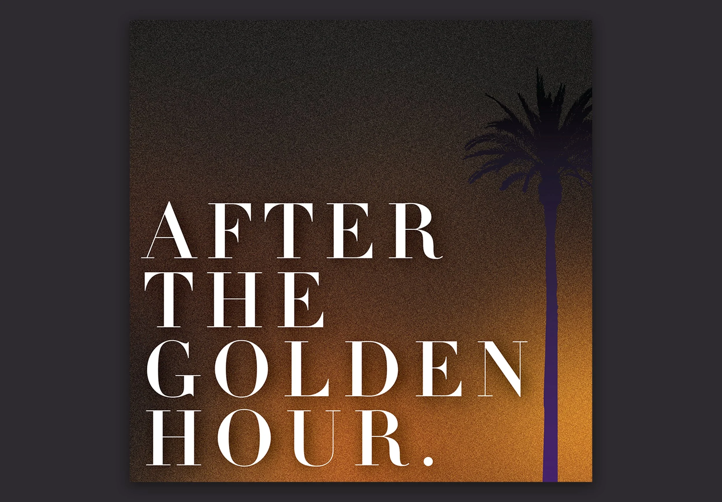 Book cover reading “After the Golden Hour” with a palm tree silhouette against a warm sunset background.