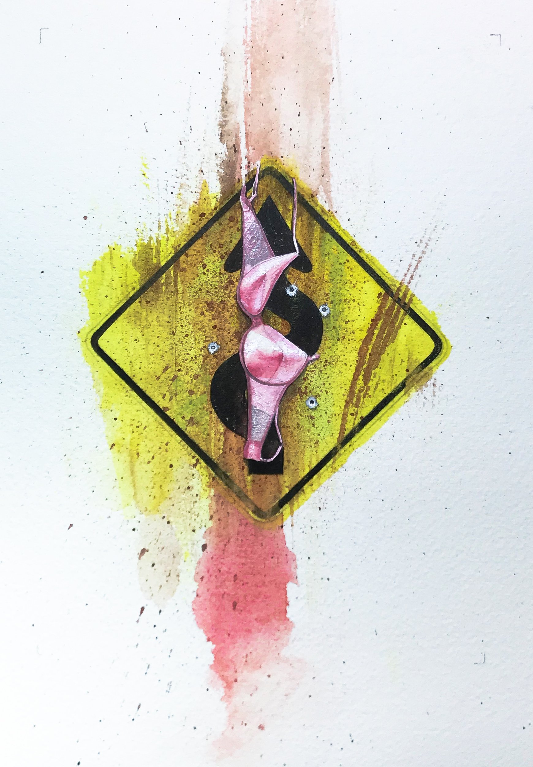 Hazard Sign · Watercolour · 2019