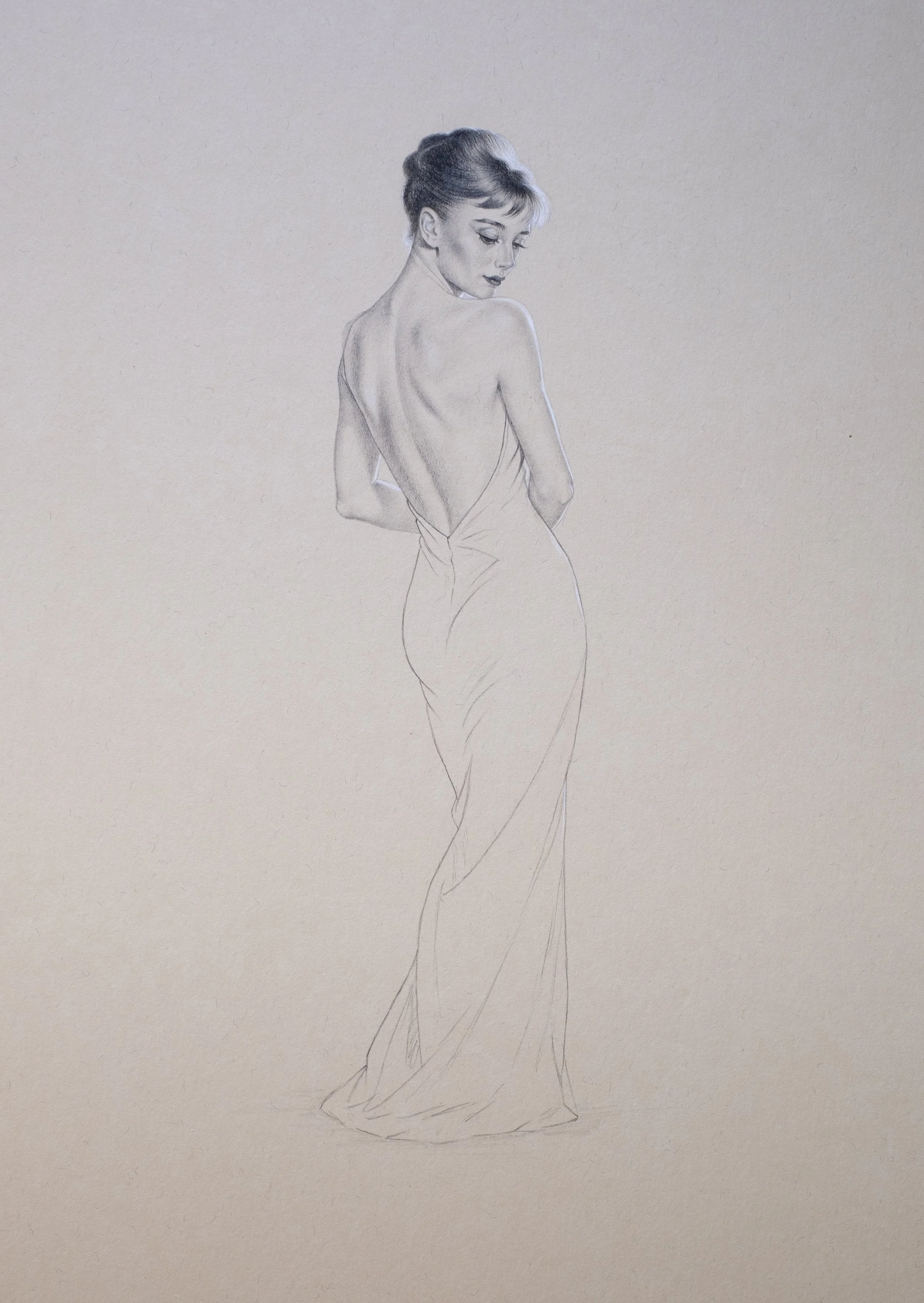 Audrey after dusk · Pencil on paper · 2026