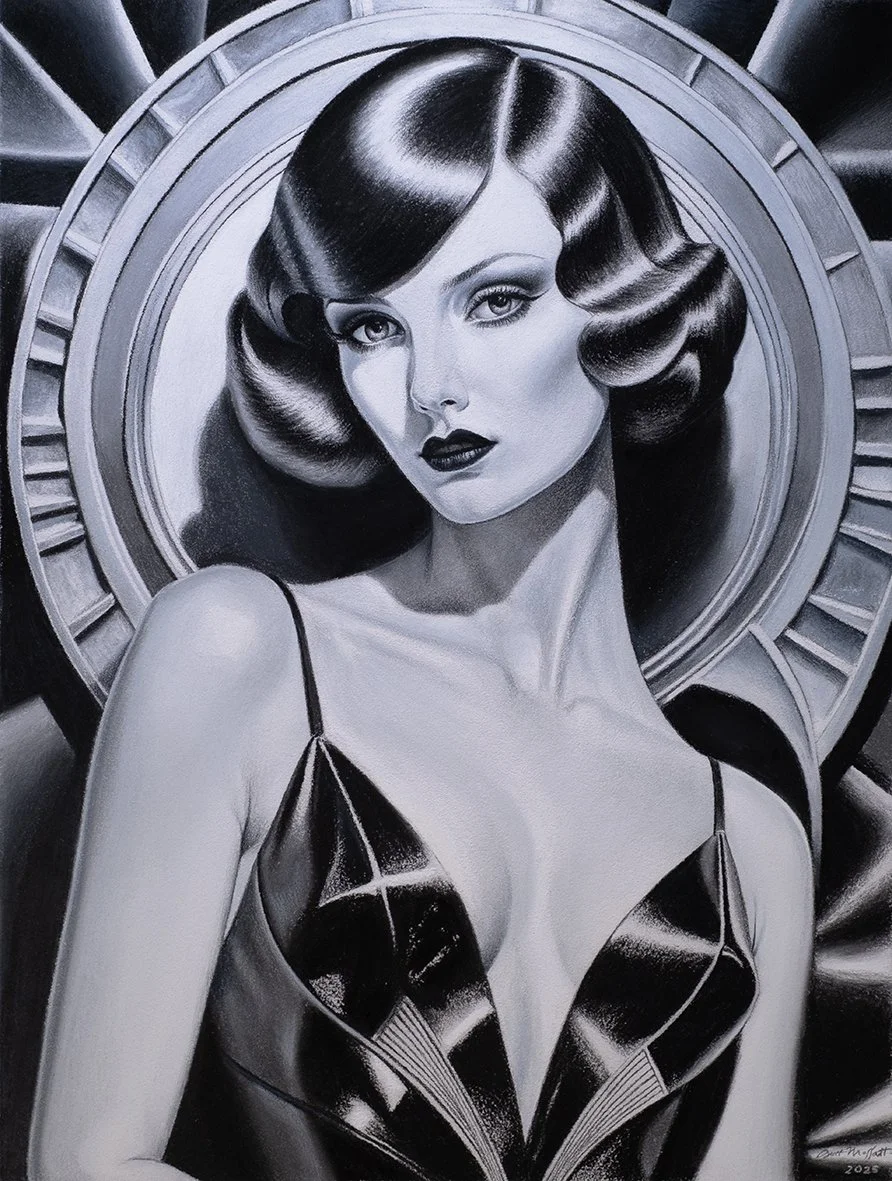 Kit Kat Electric · Charcoal and Pastel on paper · 2026