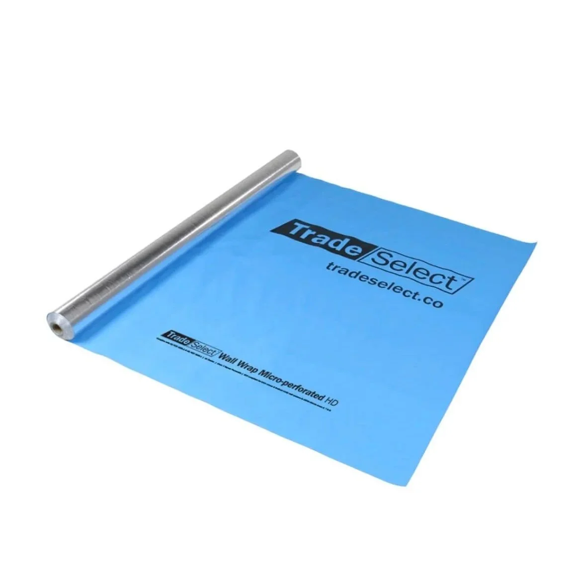 Blue printing film roll with Trade Select branding.