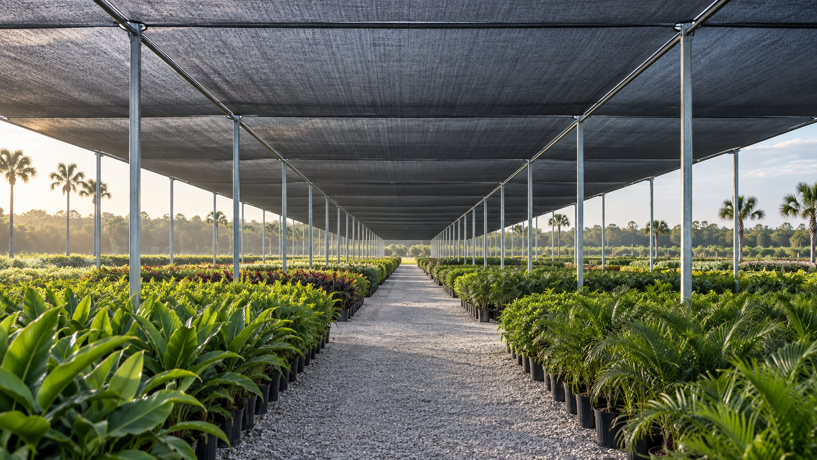 AI-generated concept of a Florida agricultural shade house
