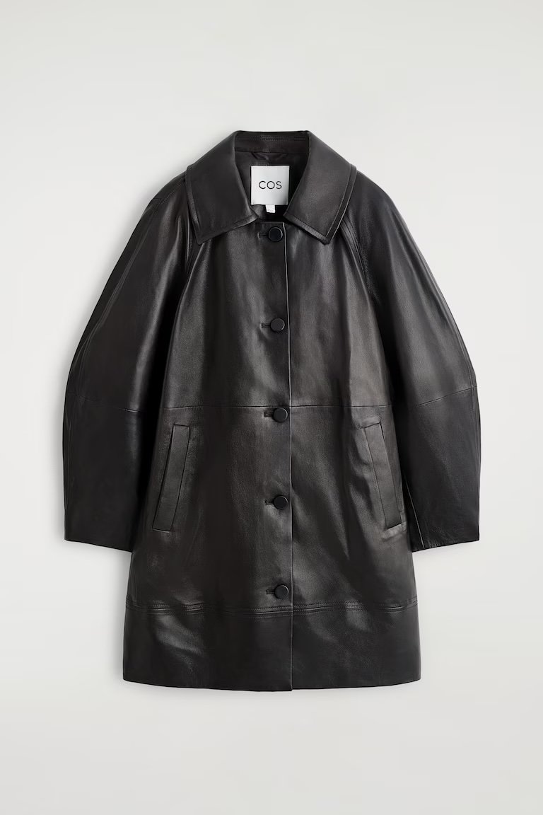 SCULPTURAL LEATHER COAT COS