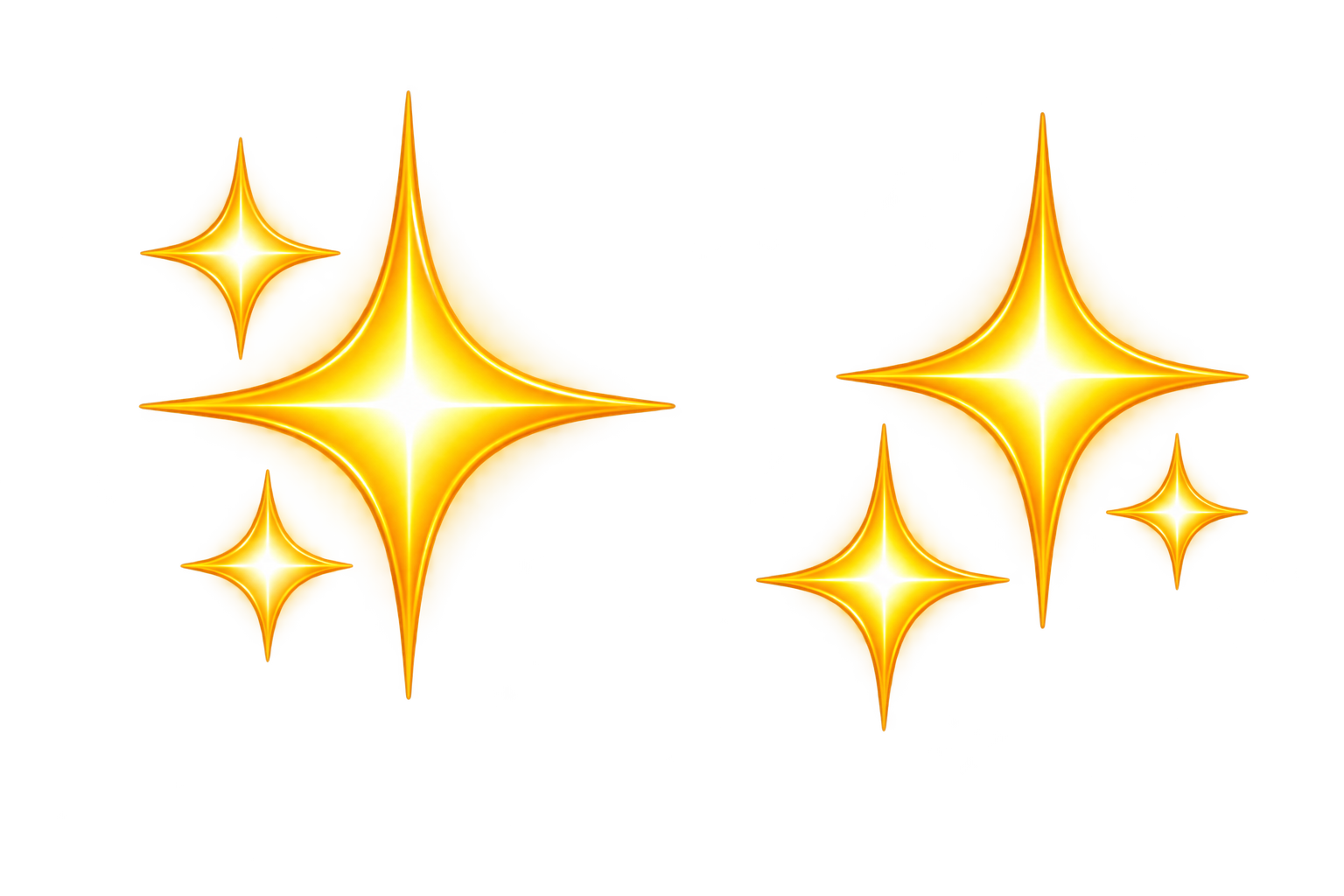 Digital illustration of sparkling gold stars on a black background, simulating shining or glittering.