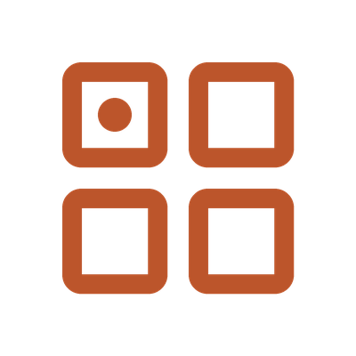 Four rounded squares icon, one highlighted with a circle.