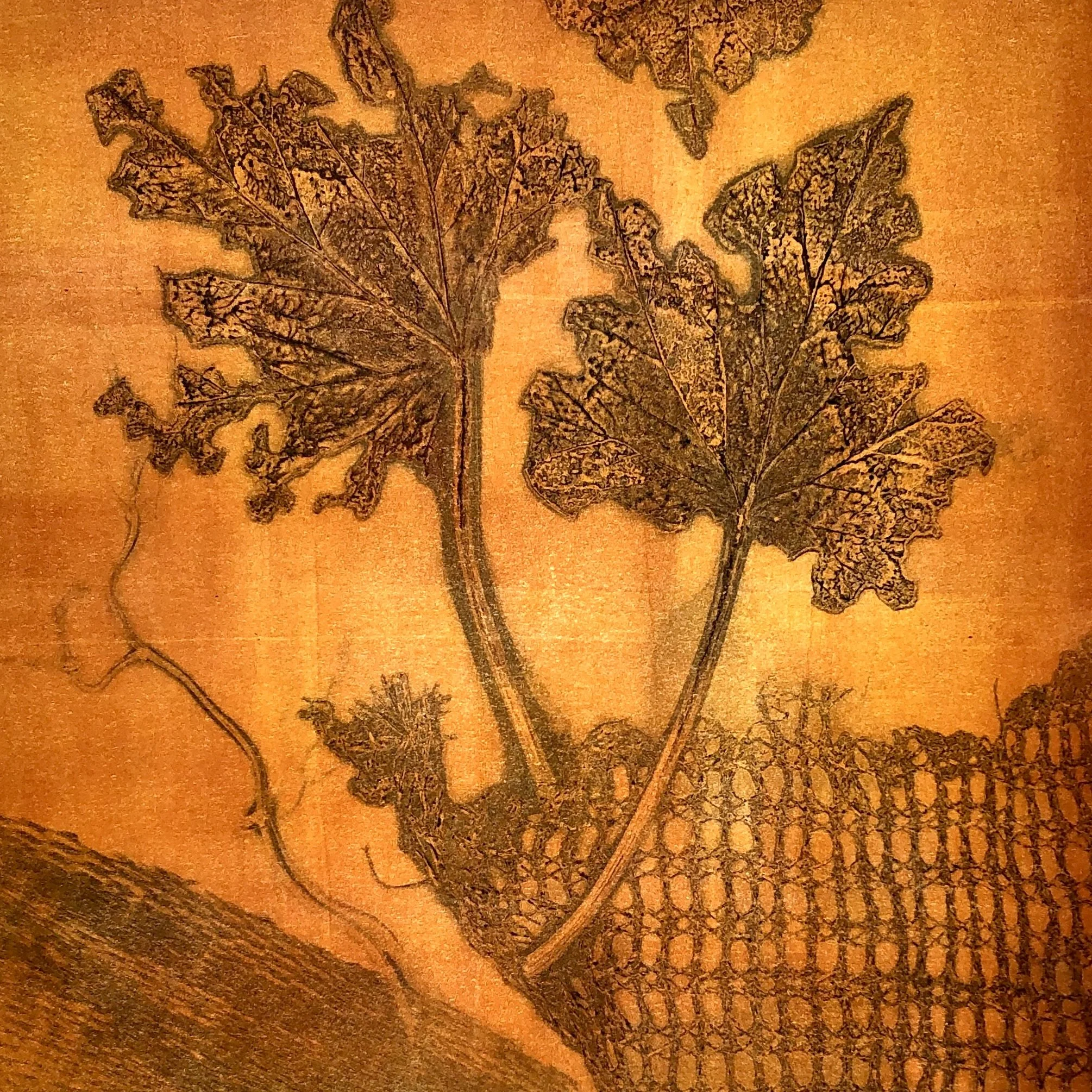goldener Herbst | Volumenpapier auf Holz | 20 x 20 x 2 cm