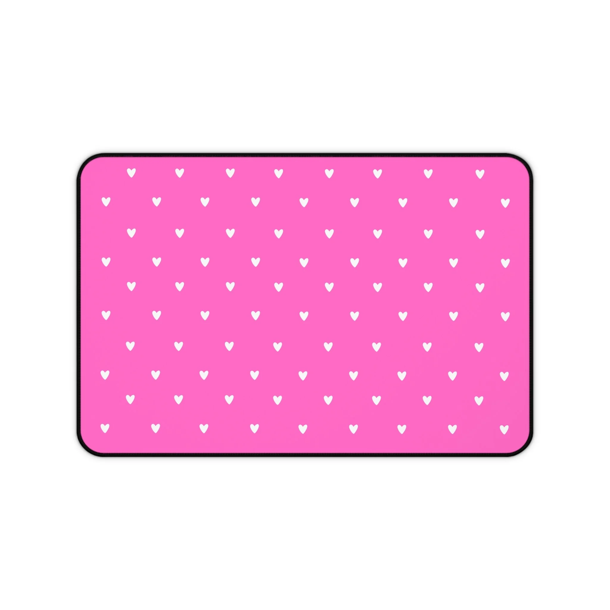 Pink Heart Pattern Desk Mat