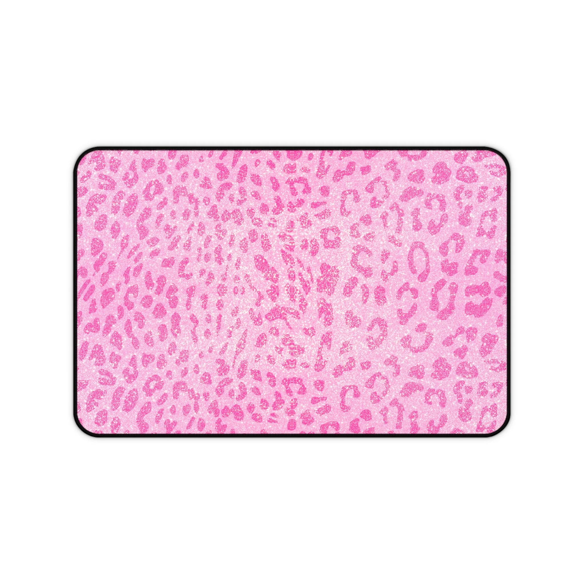 Pink Leopard Desk Mat