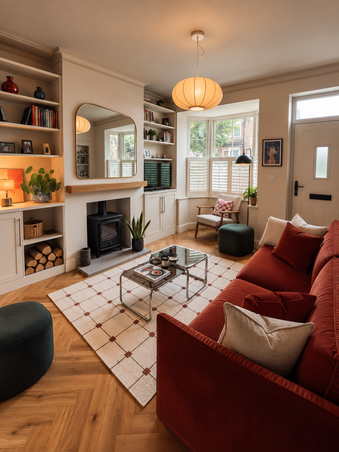 living room mid century modern design in Sheffield 