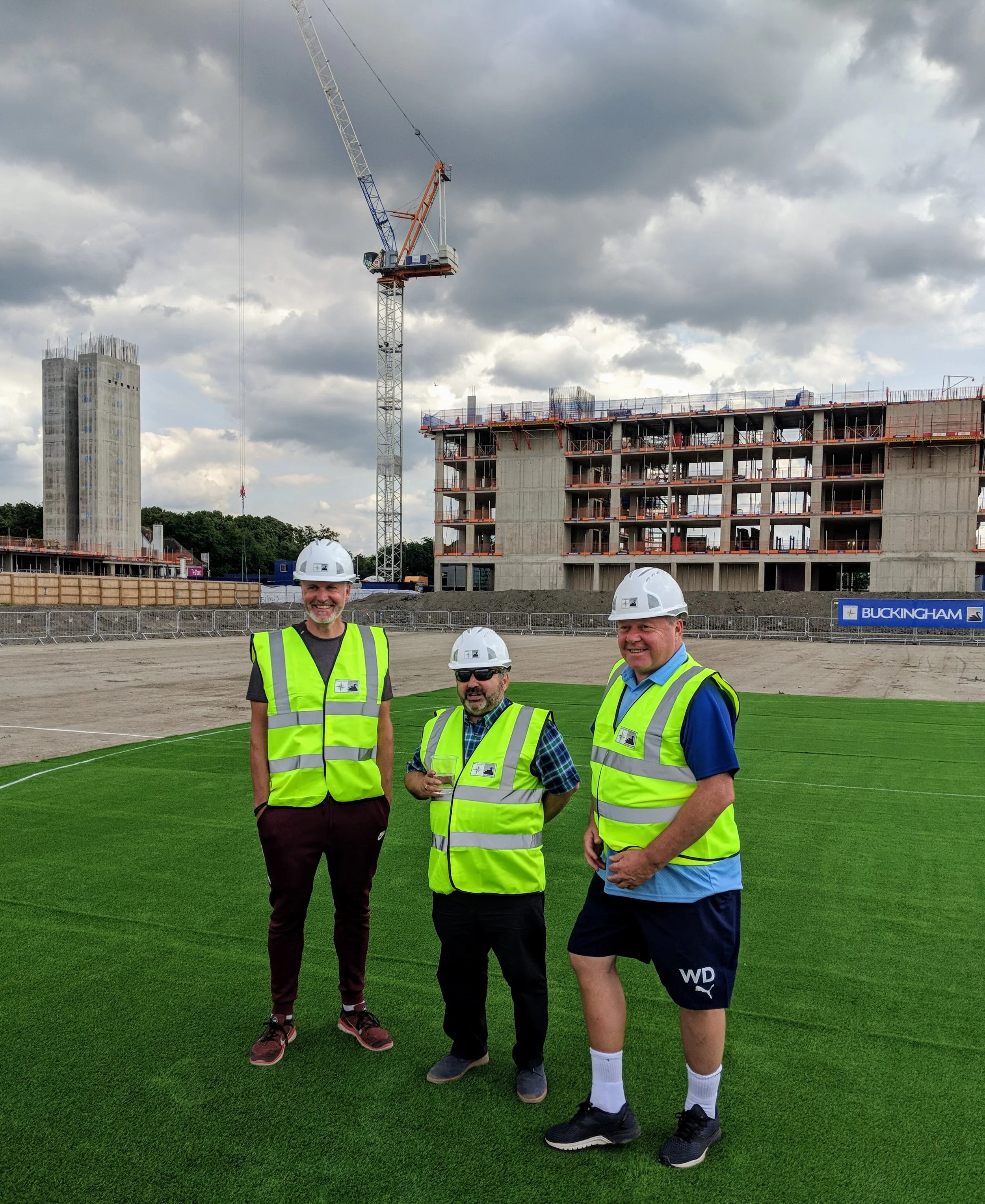 John Scales and Wally Downes join Ivor as the new ground takes shape