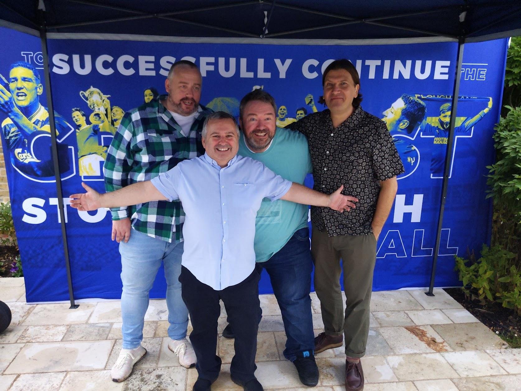AFC Wimbledon’s founding fathers – Ivor with (left to right) Trevor Williams, Kris Stewart and Marc Jones: