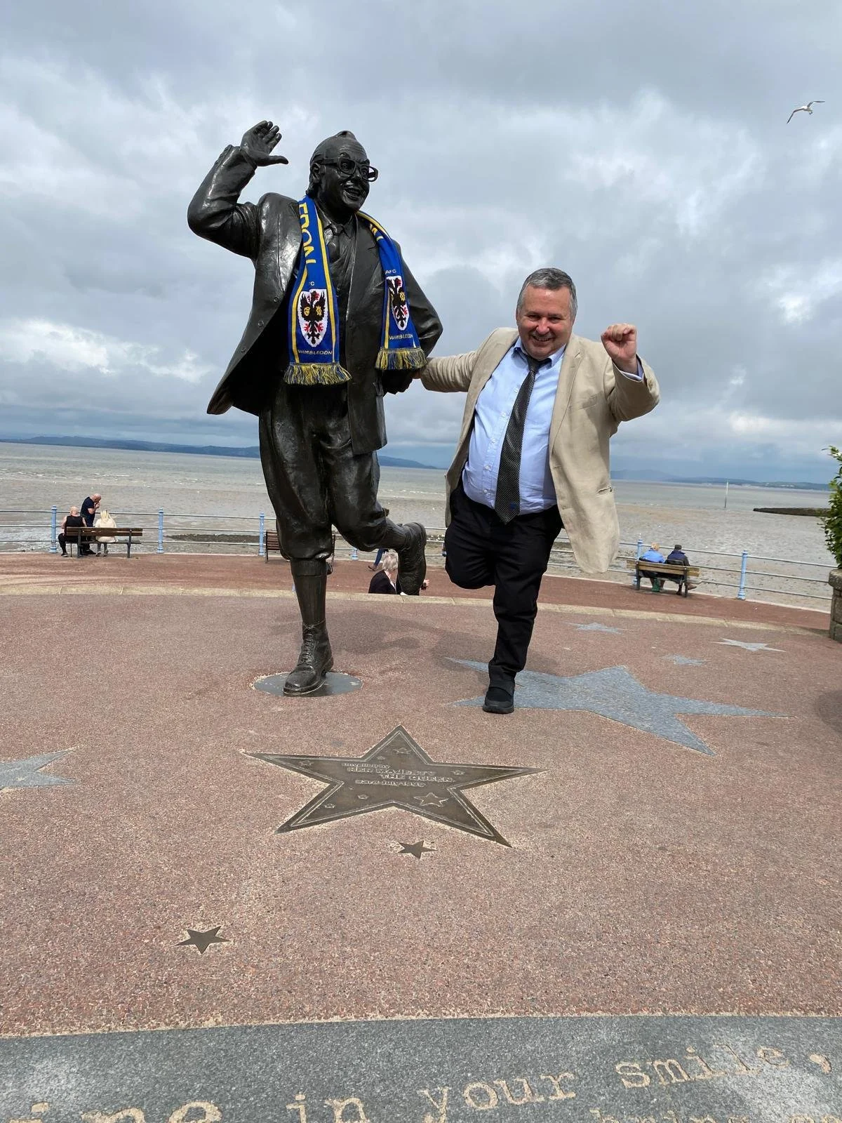No, it’s not Ernie Wise – just Ivor’s little ritual every time Dons play at Morecambe!