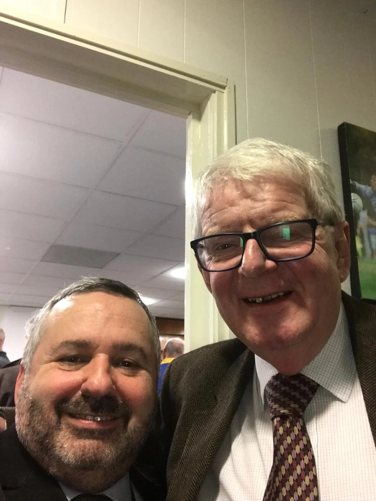 Ivor with legendary commentator John Motson, who famously said ‘the Crazy Gang have beaten the Culture Club’ after Wimbledon beat Liverpool in the 1988 FA Cup Final 