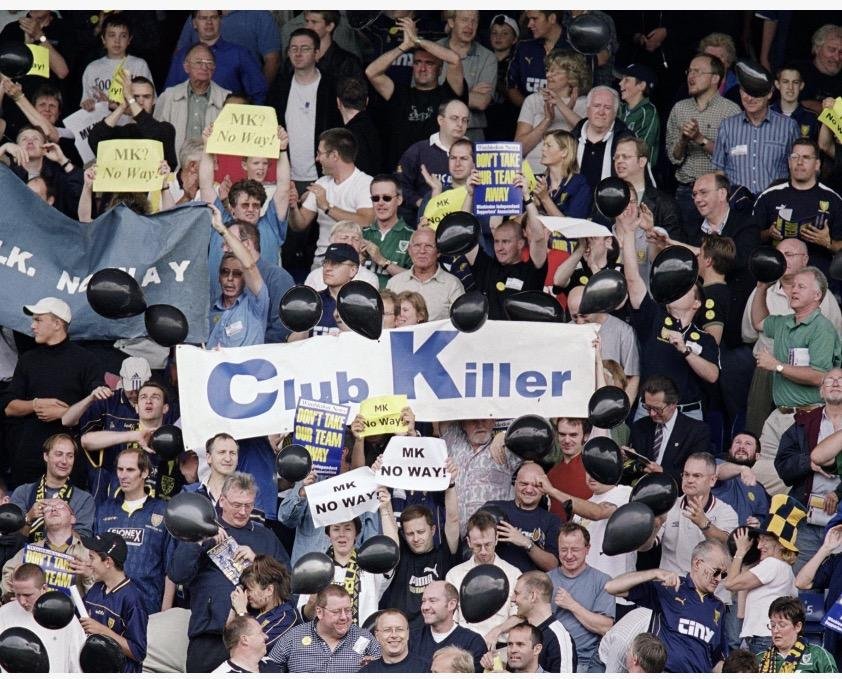 Dons fans staged a series of protests against the move to a town 70 miles away