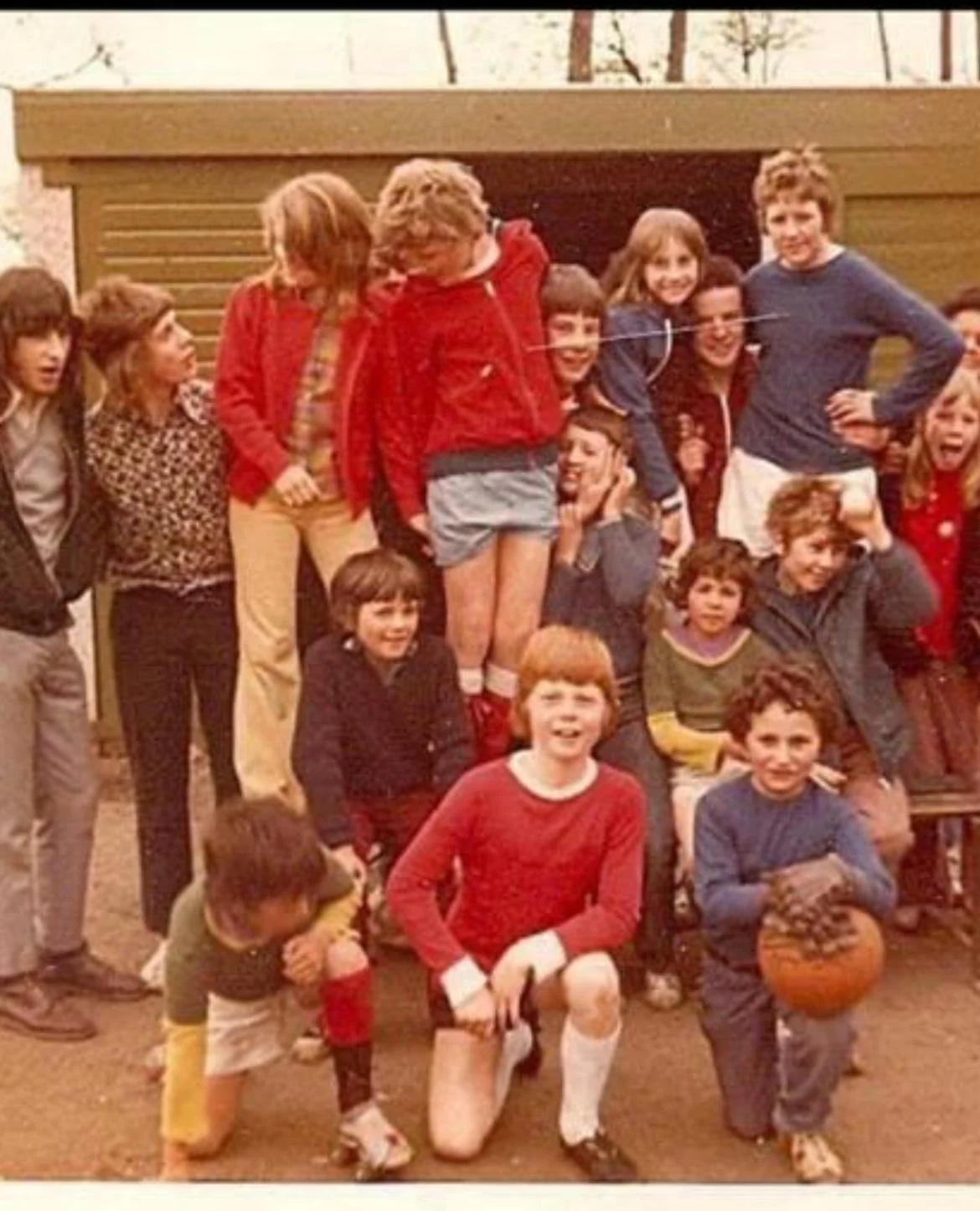 Ivor (bottom right with ball) was a promising player himself during his school days