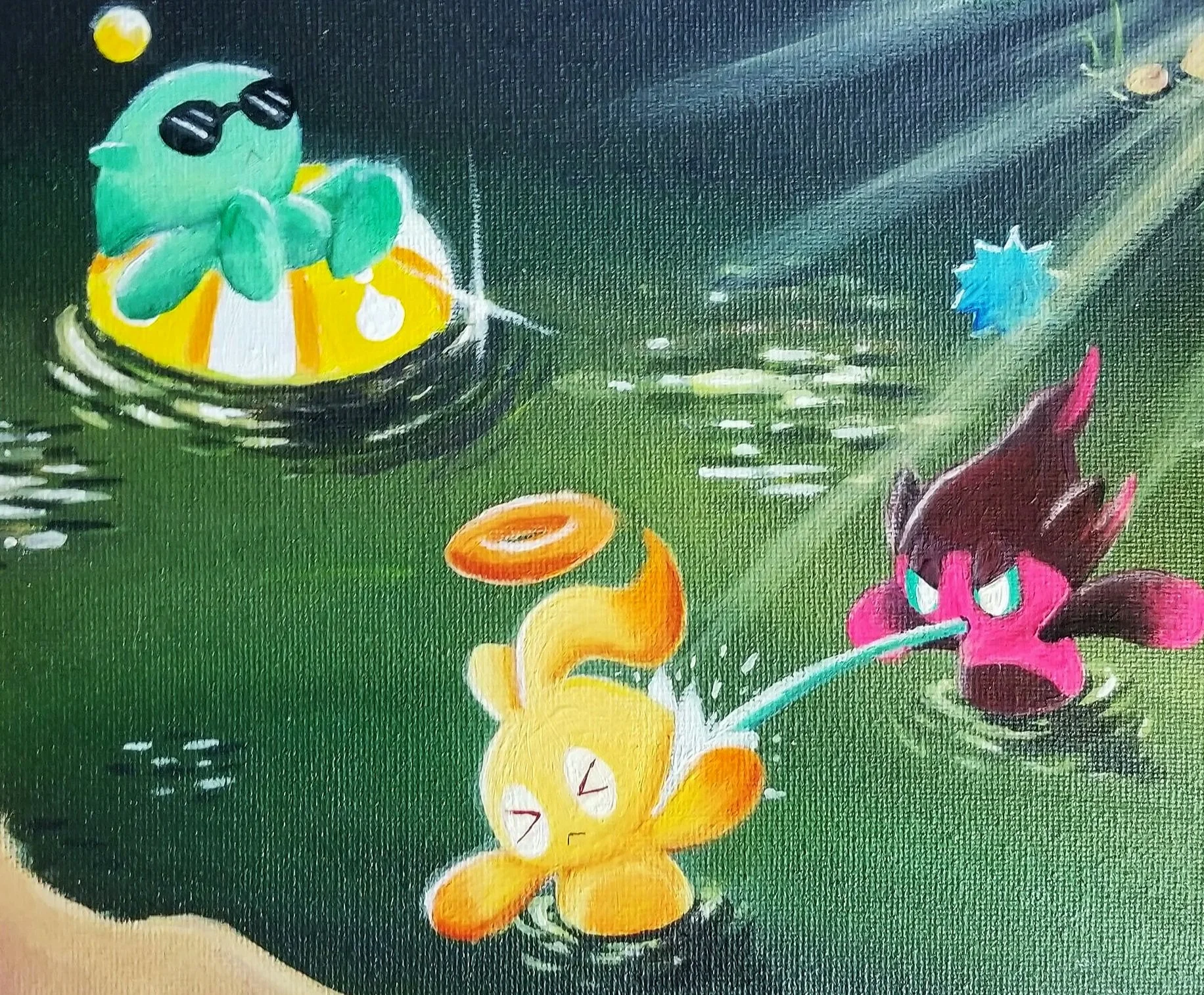 Chao swimming in a pond