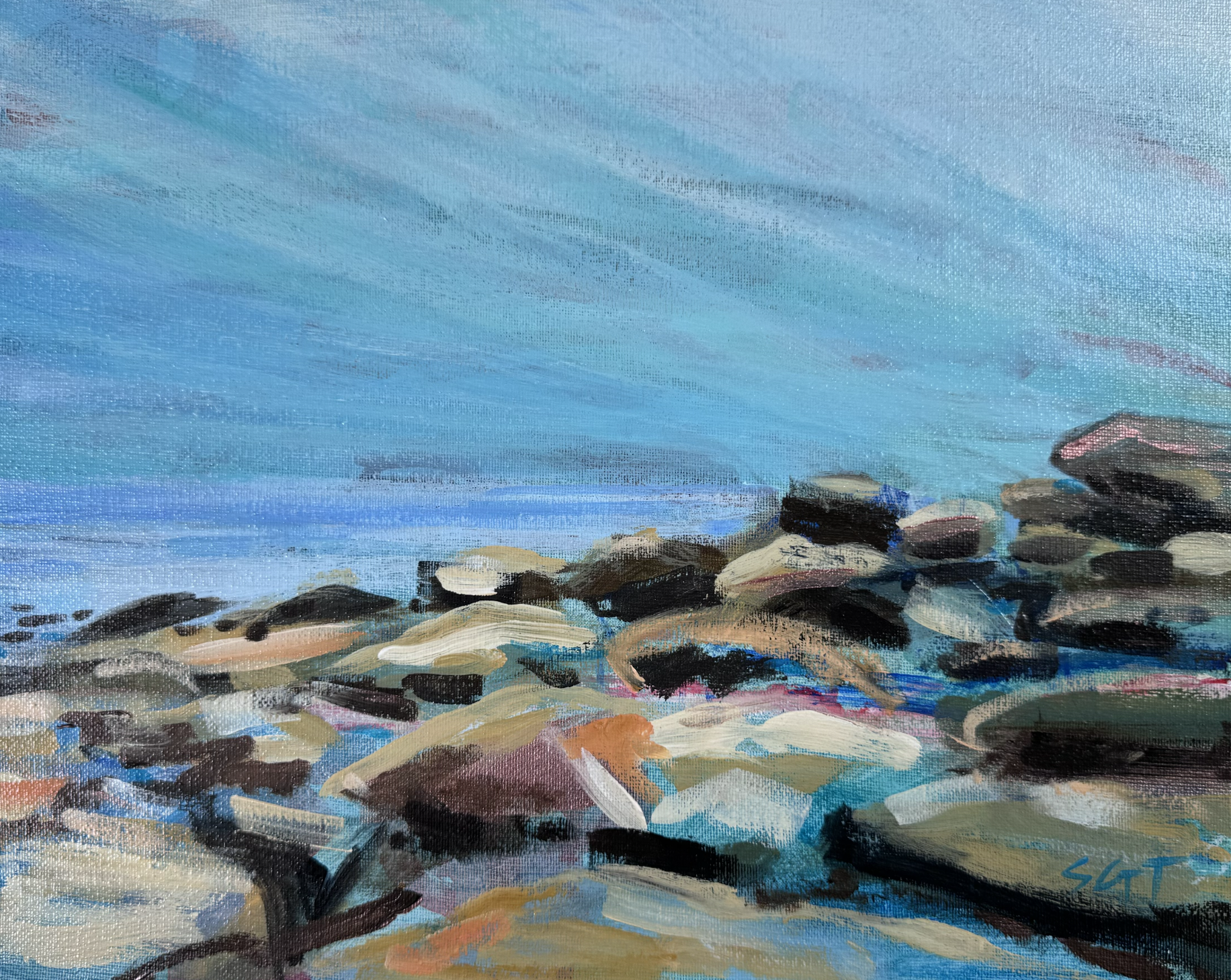 "Coastal Blues" 11" x 14" $250