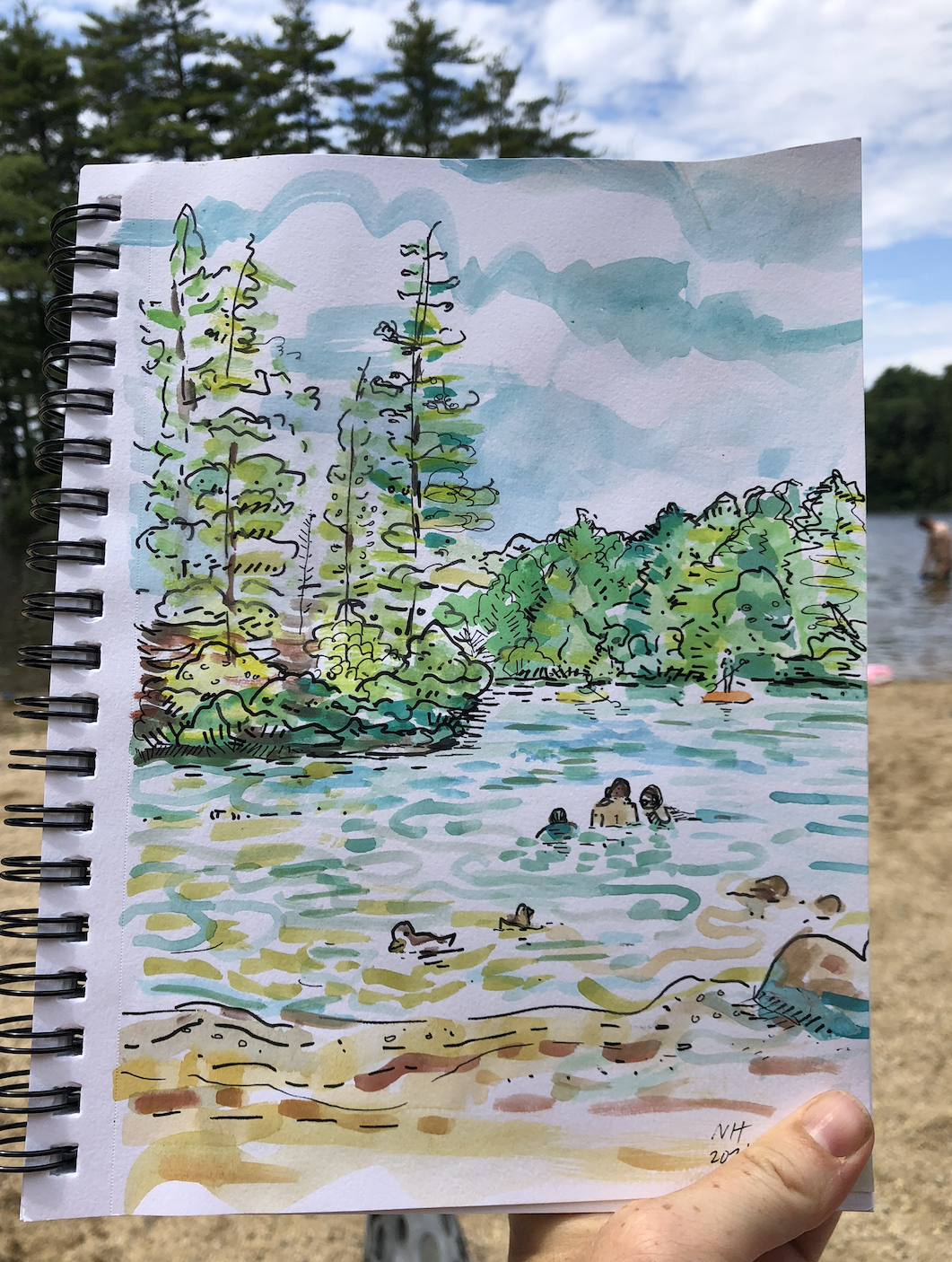 "Pawtuckaway" - watercolor and ink - SOLD